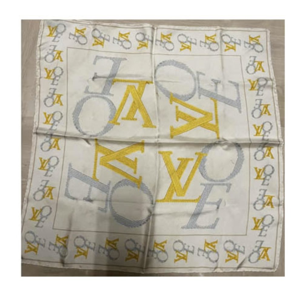 Louis Vuitton Logomania "That's Love" silk handkerchief
